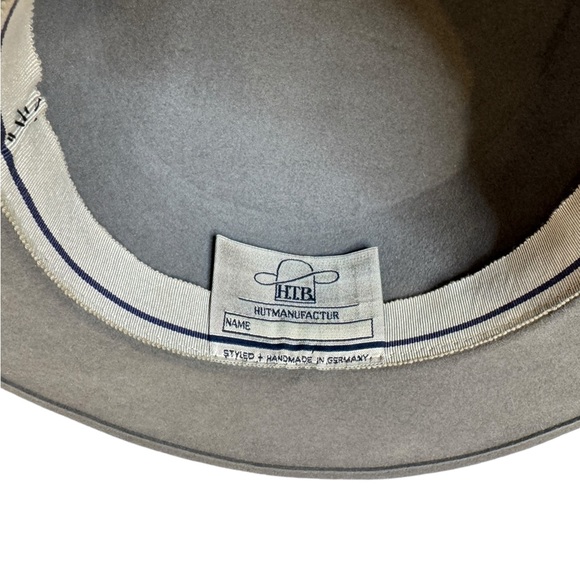 Vintage Women’s Hat Gray Felted Wool Flat Top German By H.T.B. Hutmanufaktur EUC - Picture 9 of 9